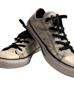 Converse All Star Junior white sparkly Sneakers - Size 3